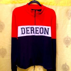 UNISEX DEREON RED/WHITE/BKACK ATHLETIC JACKET SZ M